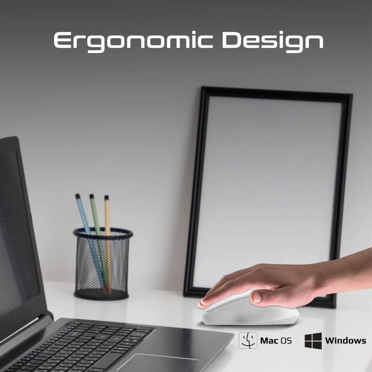 بروميت ماوس لاسلكي مريح EZGrip بتردد 2.4GHz مناسب لليد اليمنى واليسرى