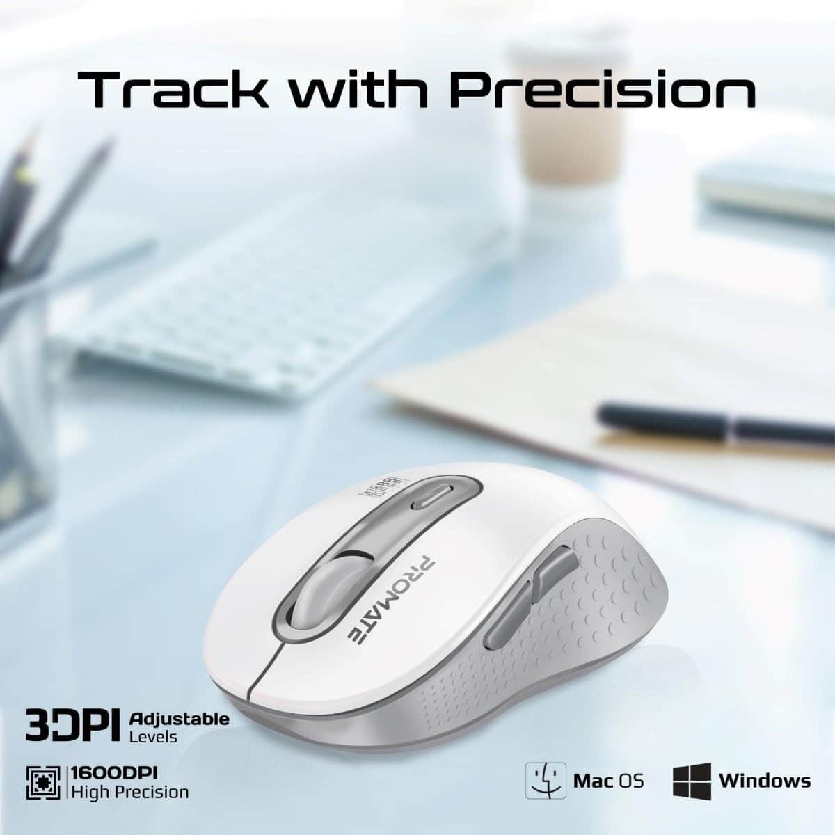 Promate Ken Bluetooth & 2.4GHz Dual Mode Wireless Mouse