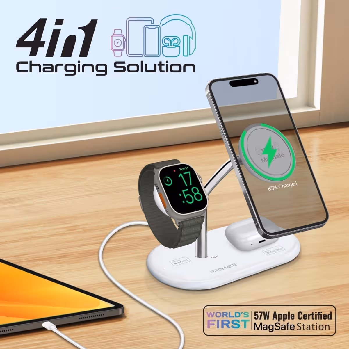 Promate MagSafe 3-in-1 Wireless Charging Stand