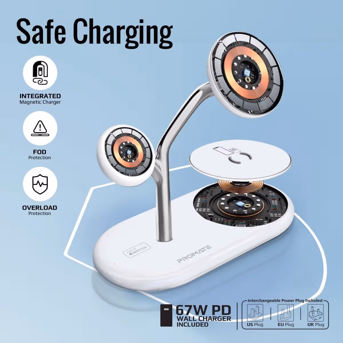 Promate MagSafe 3-in-1 Wireless Charging Stand