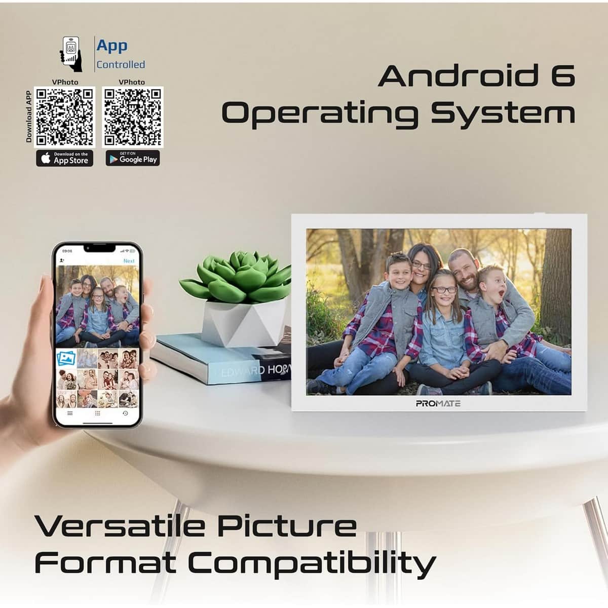 بروميت إطار صور رقمي لاسلكي بشاشة لمس Full HD Memoria