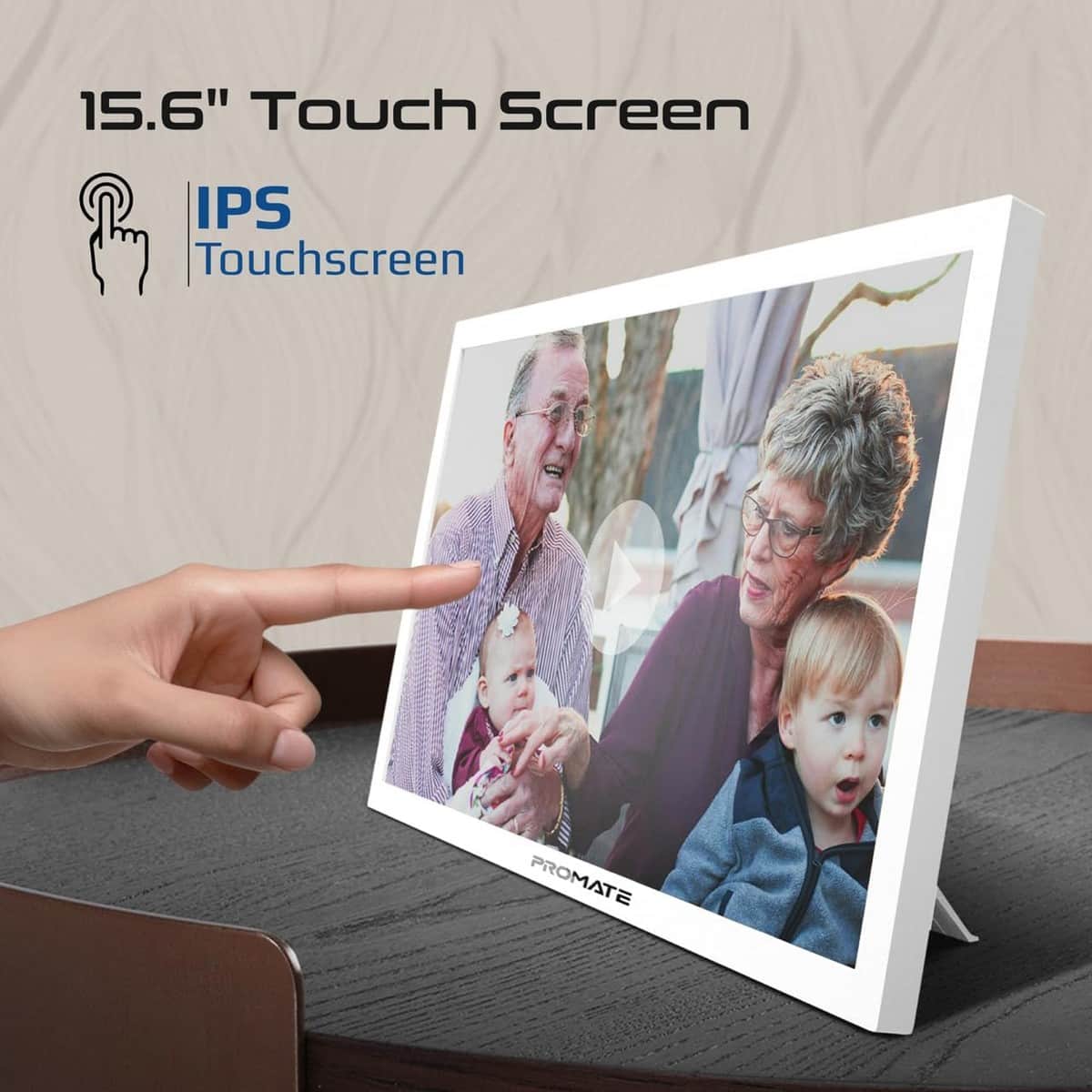 Promate Memoria Full HD Touchscreen Wireless Digital Photo Frame