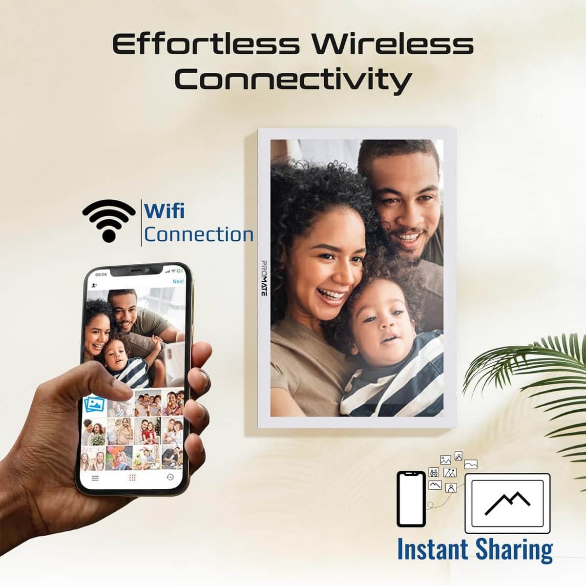 Promate Memoria Full HD Touchscreen Wireless Digital Photo Frame