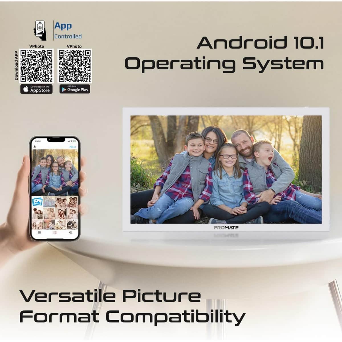 Promate Memoria Full HD Touchscreen Wireless Digital Photo Frame