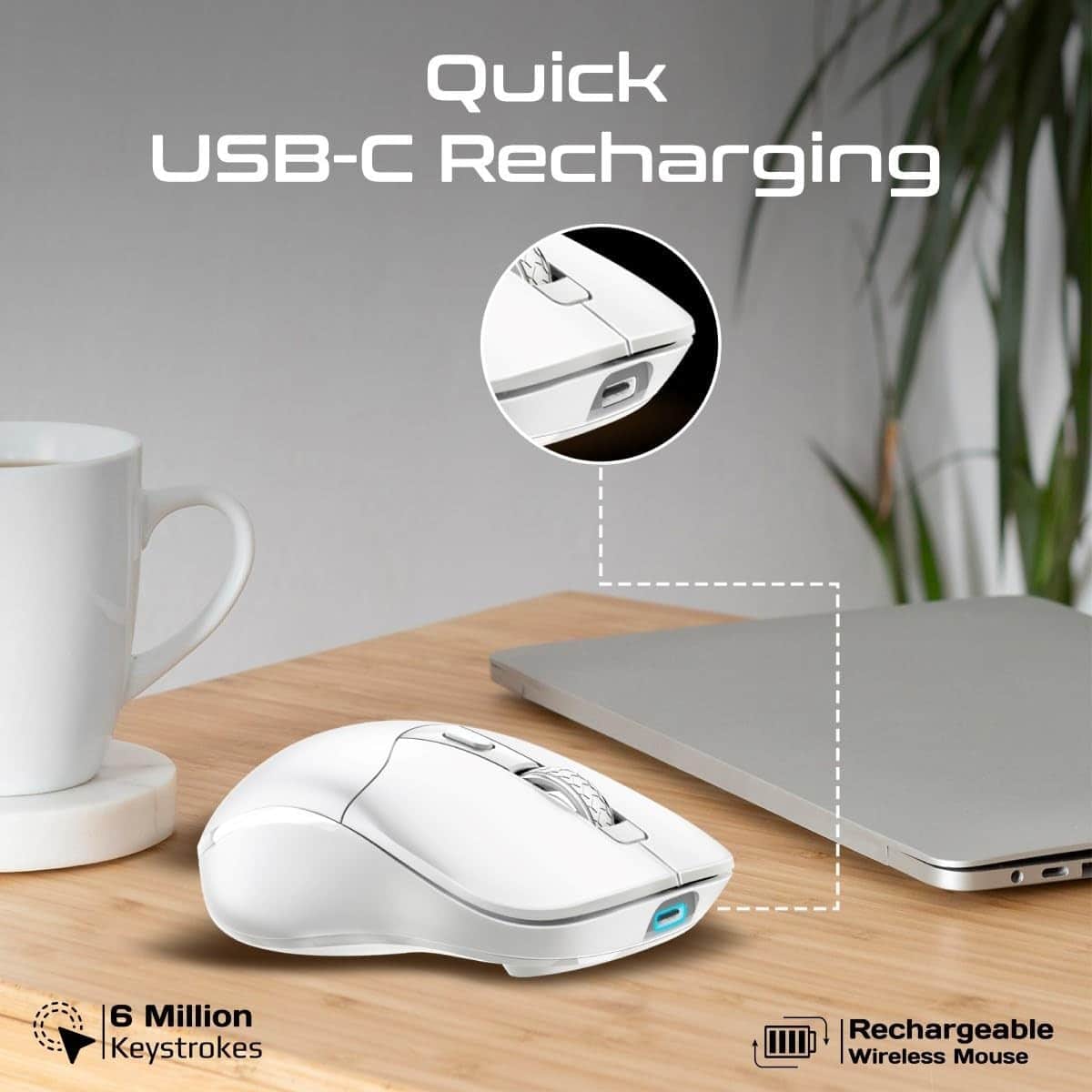 Promate Samo Bluetooth 2.4GHz Rechargeable Wireless Mouse
