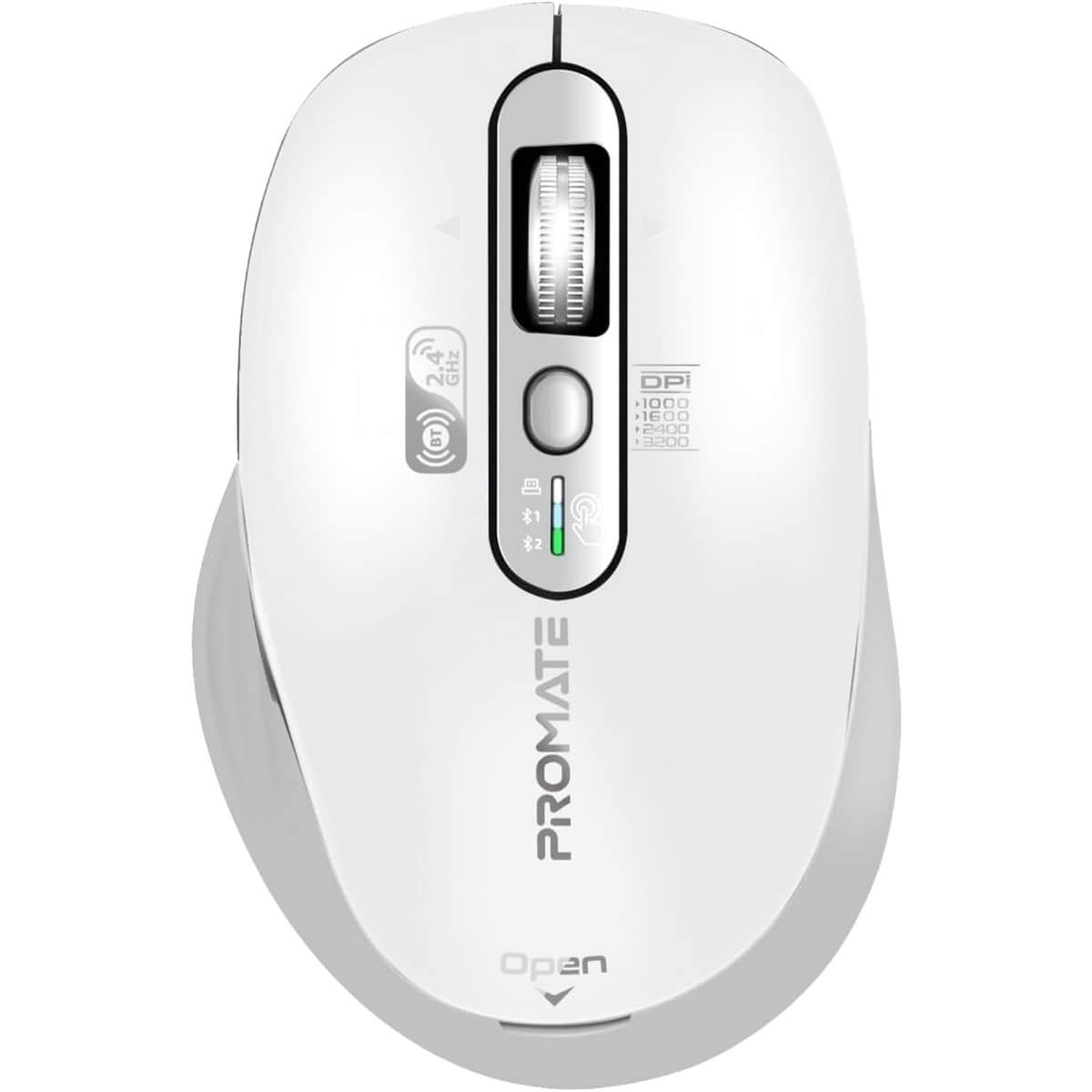Promate SamoTri Triple Mode Wireless Mouse with Flying Scroll Wheel