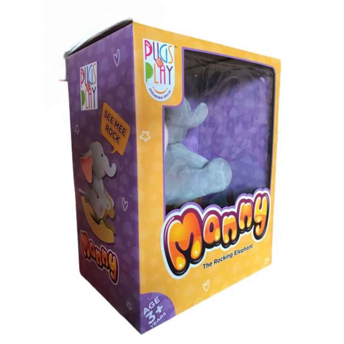 Pugs At Play 10" Battery Operated Rocking Manny Soft Toy Unisex, 3-4 Years