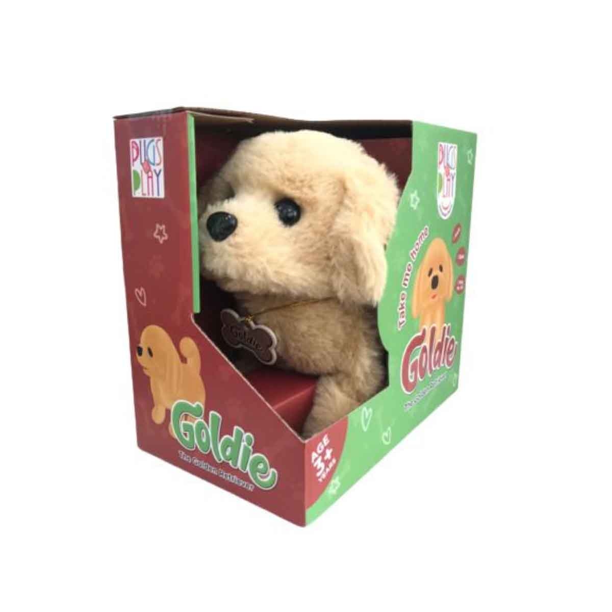 Pugs At Play 6.5" Battery Operated Walking Goldie Soft Toy Unisex, 3-4 Years