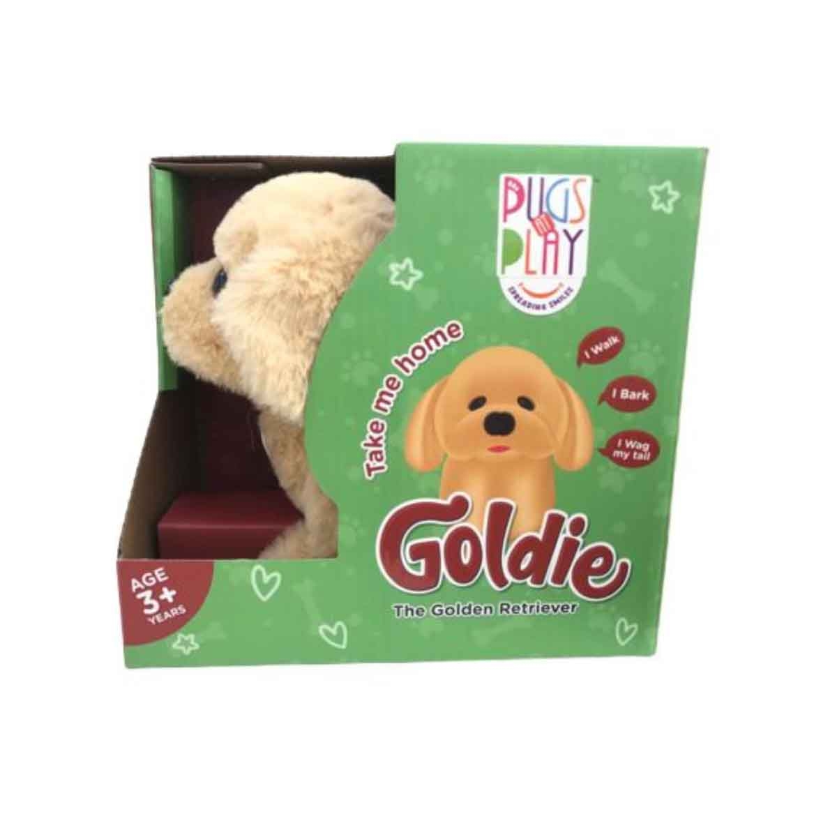 Pugs At Play 6.5" Battery Operated Walking Goldie Soft Toy Unisex, 3-4 Years