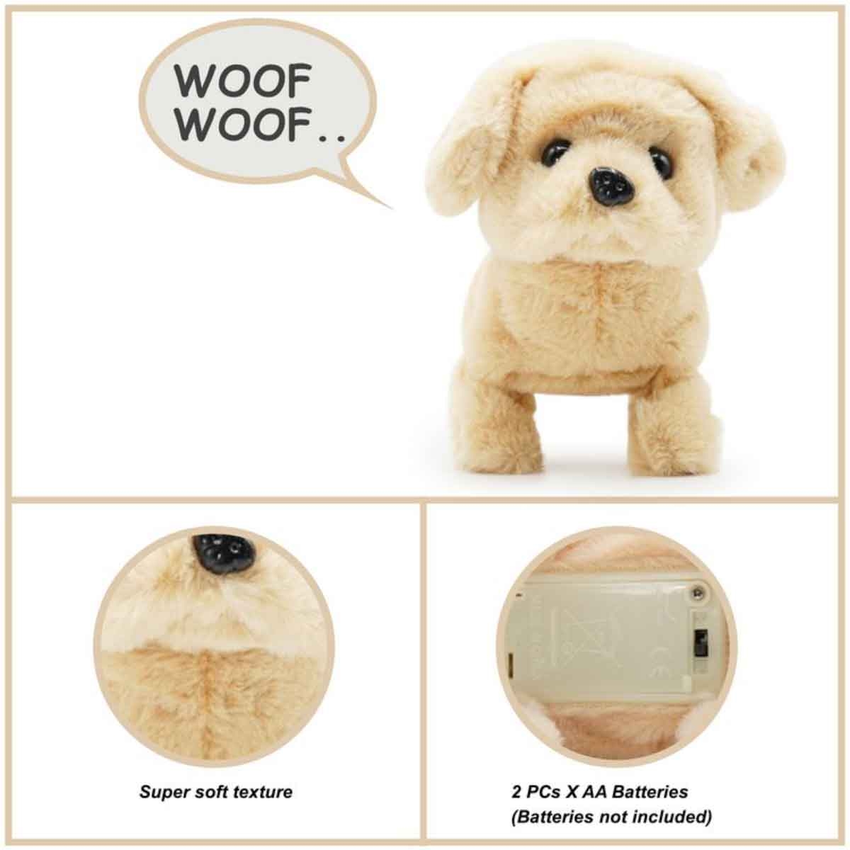 Pugs At Play 6.5" Battery Operated Walking Goldie Soft Toy Unisex, 3-4 Years