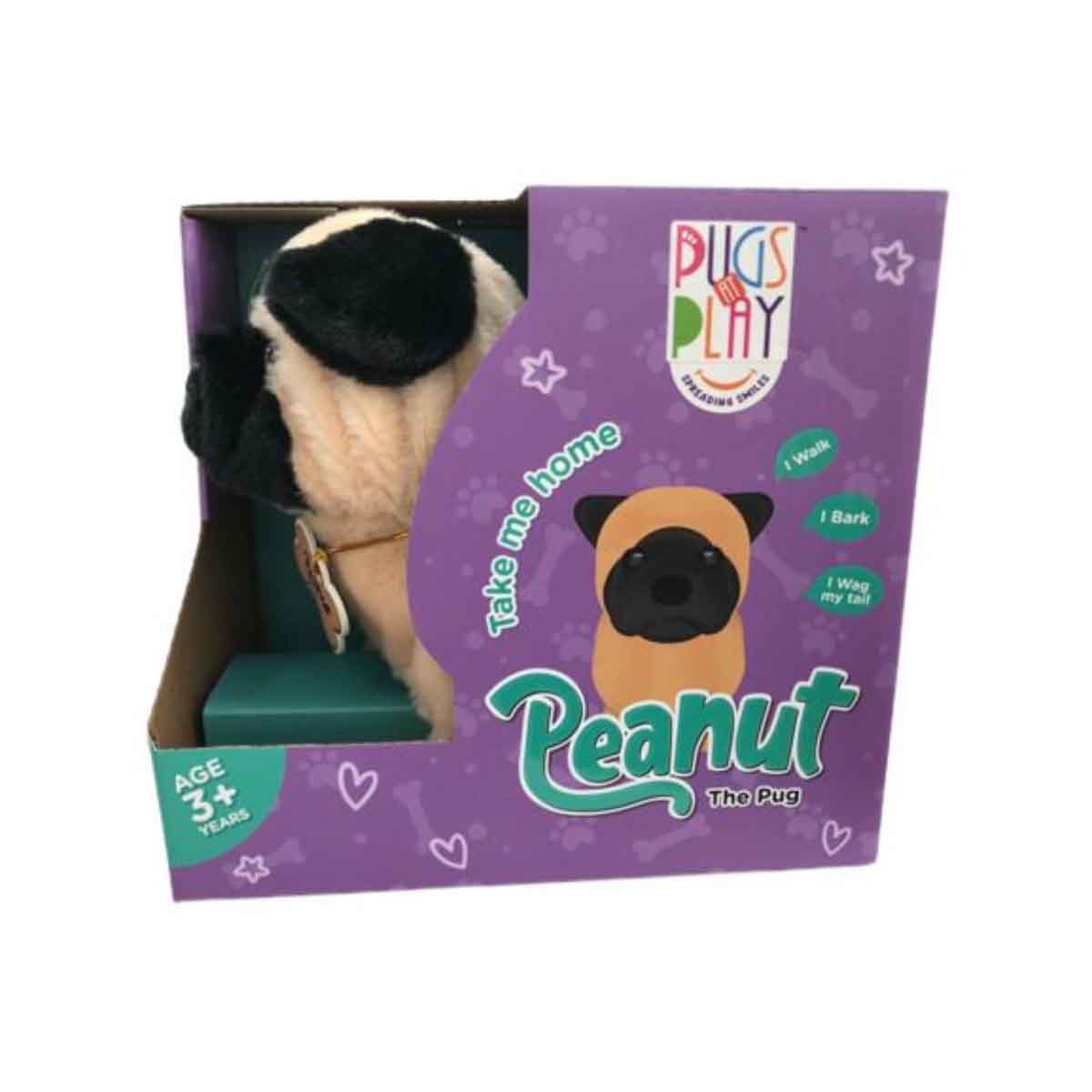 Pugs At Play 6.5" Battery Operated Walking Pug Soft Toy Unisex, 3-4 Years