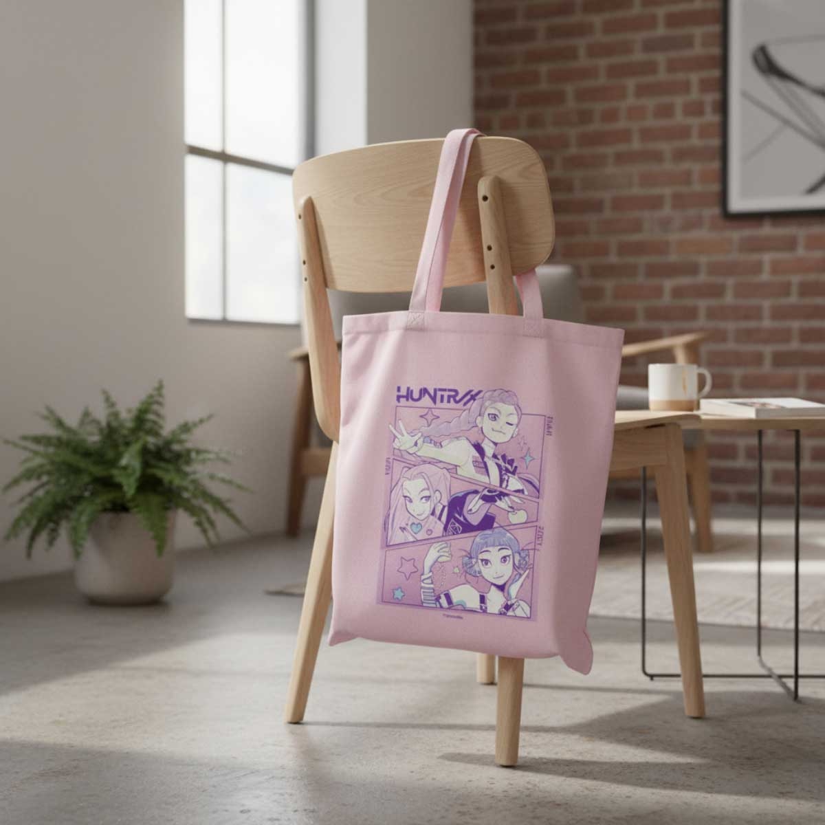 Pyramid K-Pop Demon Hunters Pink Tote Bag