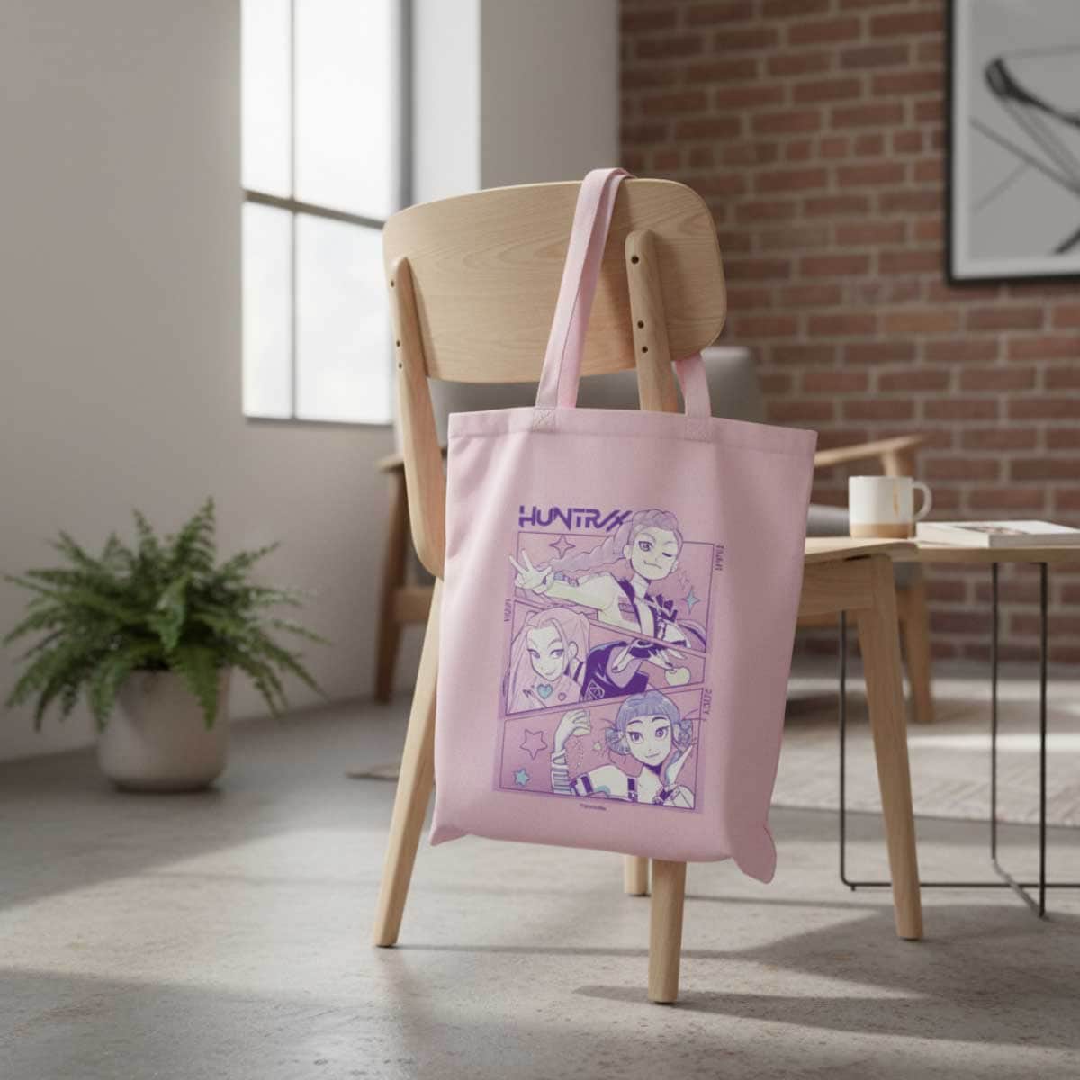 Pyramid K-Pop Demon Hunters Pink Tote Bag