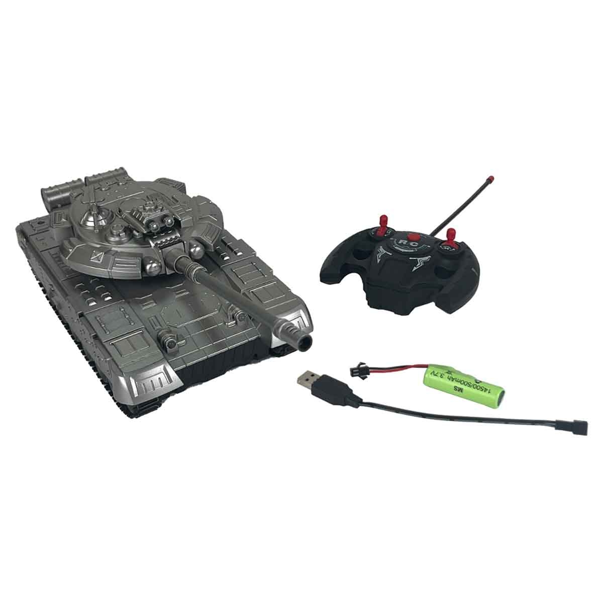 دا هوا تويز سيارة دبابة بالتحكم مزودة بإضاءة وموسيقى موديل DH666-62A للجنسين، عمر 3-4 سنوات