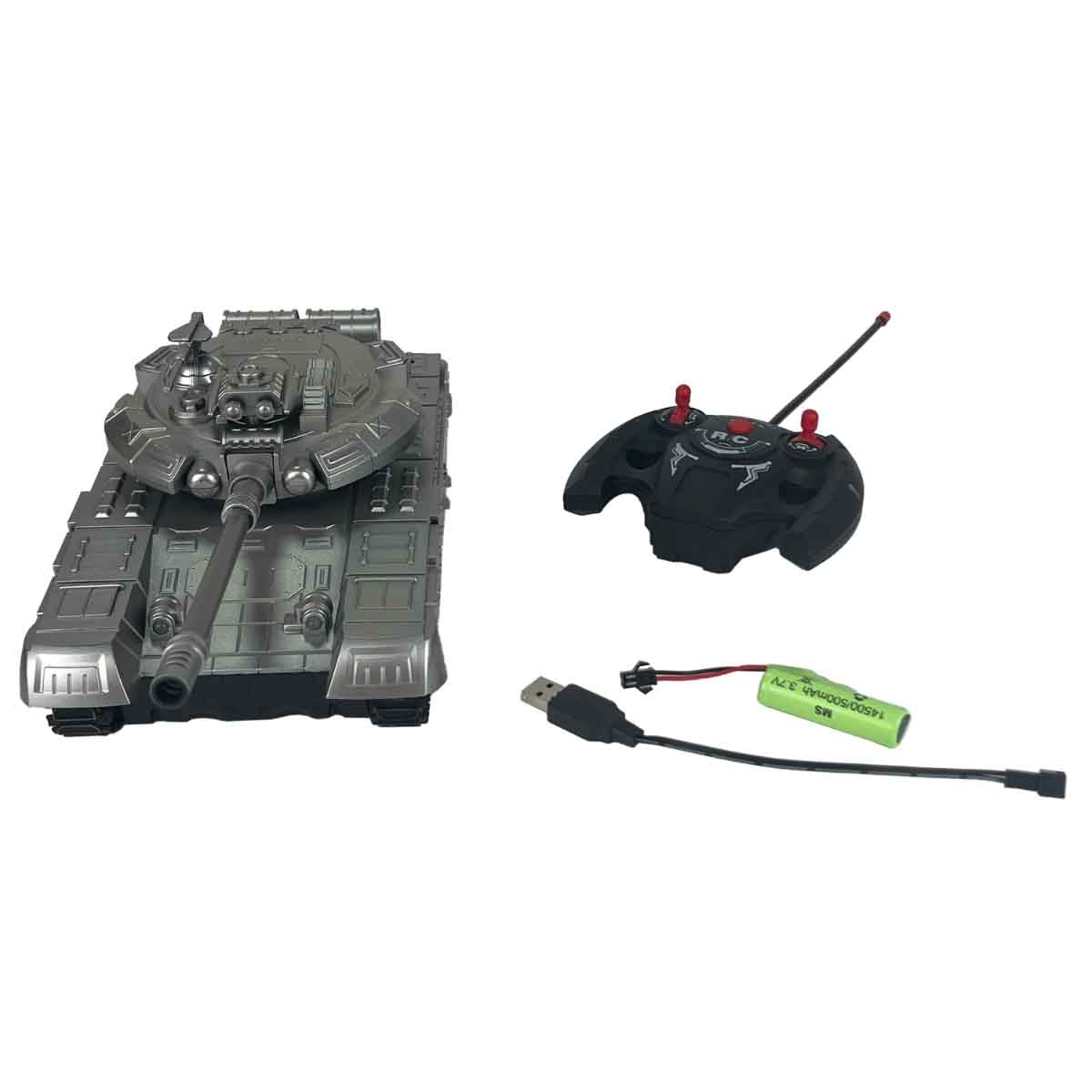 دا هوا تويز سيارة دبابة بالتحكم مزودة بإضاءة وموسيقى موديل DH666-62A للجنسين، عمر 3-4 سنوات