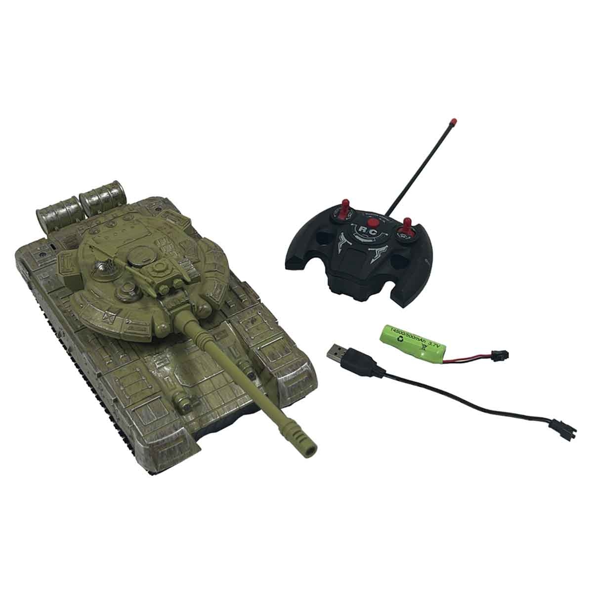 دا هوا تويز سيارة دبابة بالتحكم مزودة بإضاءة وموسيقى موديل DH666-63A للجنسين، عمر 3-4 سنوات