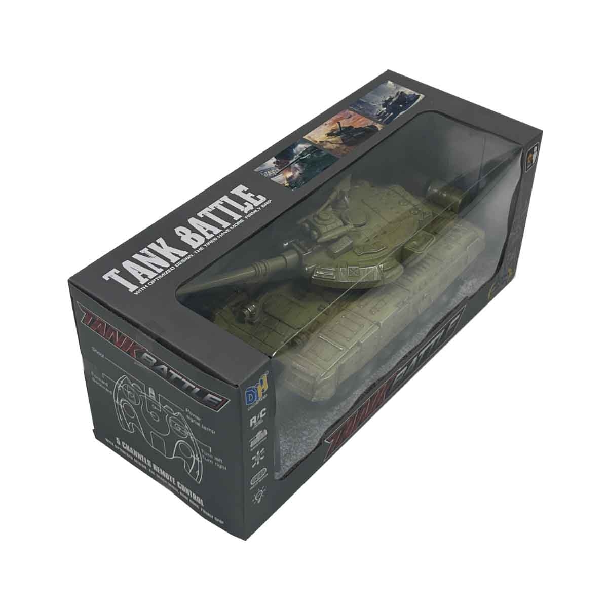 دا هوا تويز سيارة دبابة بالتحكم مزودة بإضاءة وموسيقى موديل DH666-63A للجنسين، عمر 3-4 سنوات