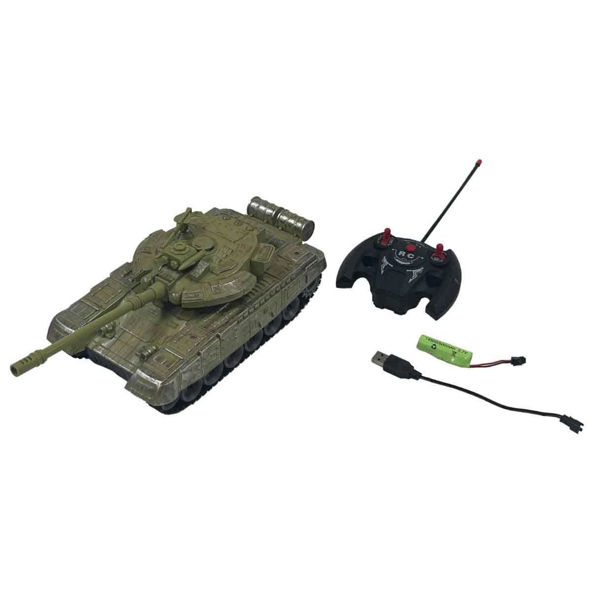 دا هوا تويز سيارة دبابة بالتحكم مزودة بإضاءة وموسيقى موديل DH666-63A للجنسين، عمر 3-4 سنوات