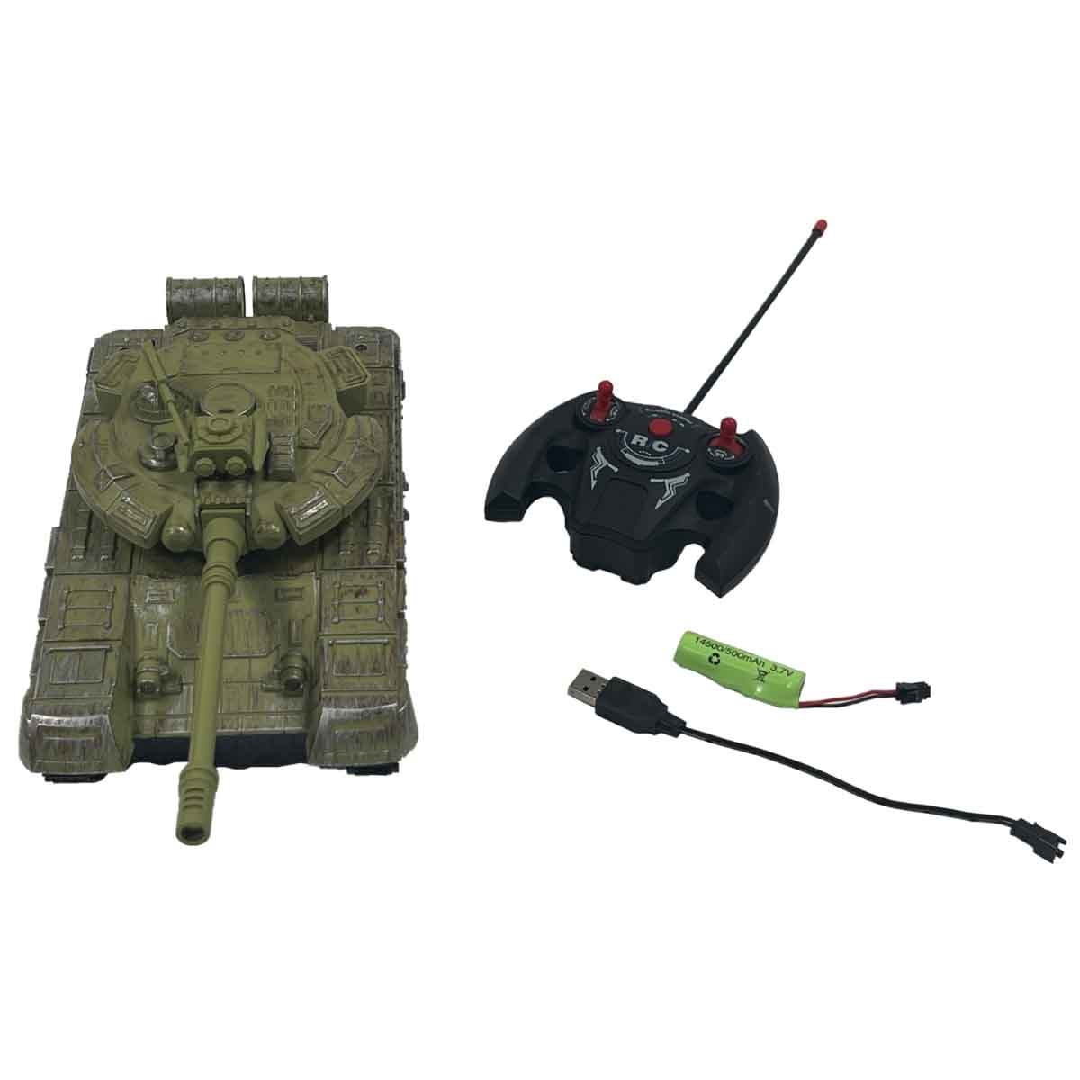 دا هوا تويز سيارة دبابة بالتحكم مزودة بإضاءة وموسيقى موديل DH666-63A للجنسين، عمر 3-4 سنوات