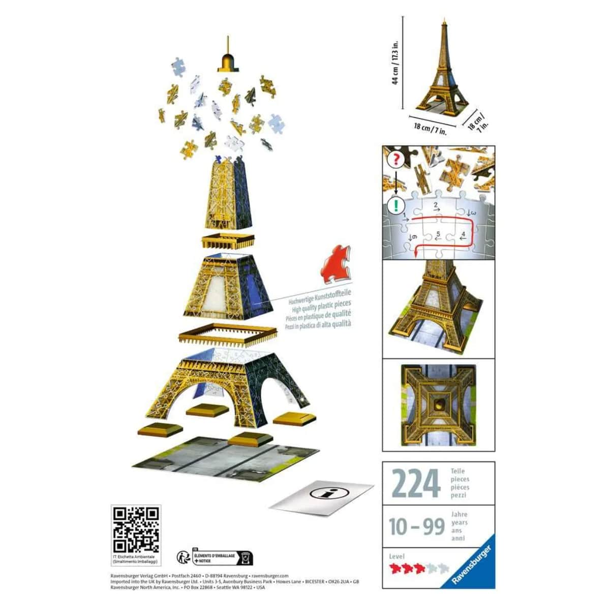 Ravensburger Eiffel Tower 3D Puzzle Unisex, 11-12 Years