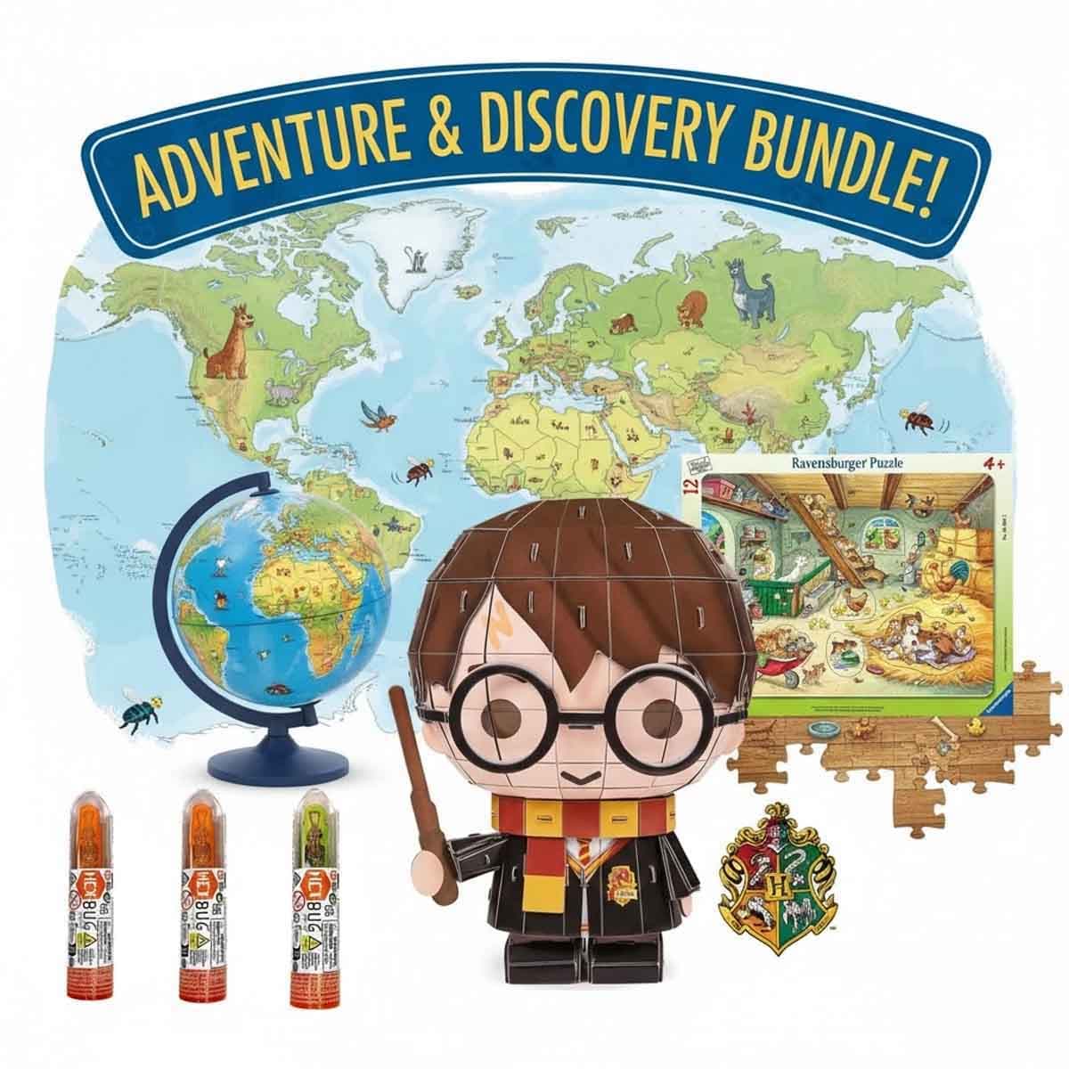 Ravensburger Globe 3D + Farmhouse Puzzles with Hex Bug Insect & 4D Build Puzzle Bundle Unisex, 8-10 Years