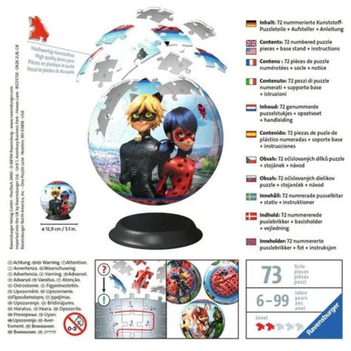 Ravensburger Miraculous Ball 3D Puzzle Unisex, 5-7 Years