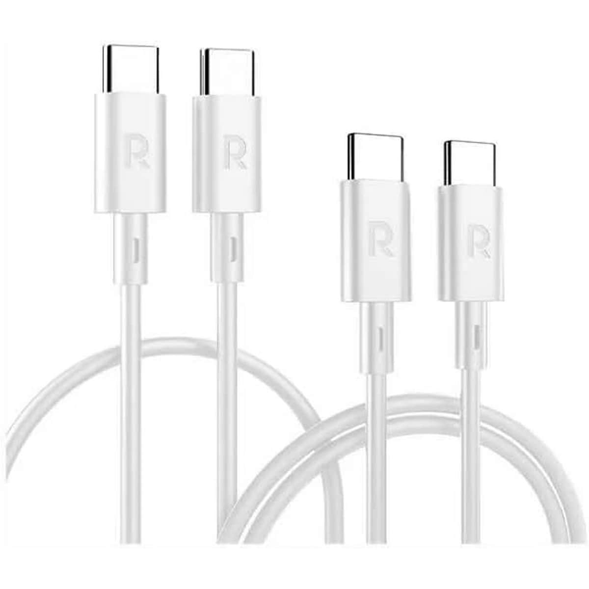 راف باور طقم كابلات USB-C إلى USB-C بطول 1 متر و2 متر مكون من قطعتين