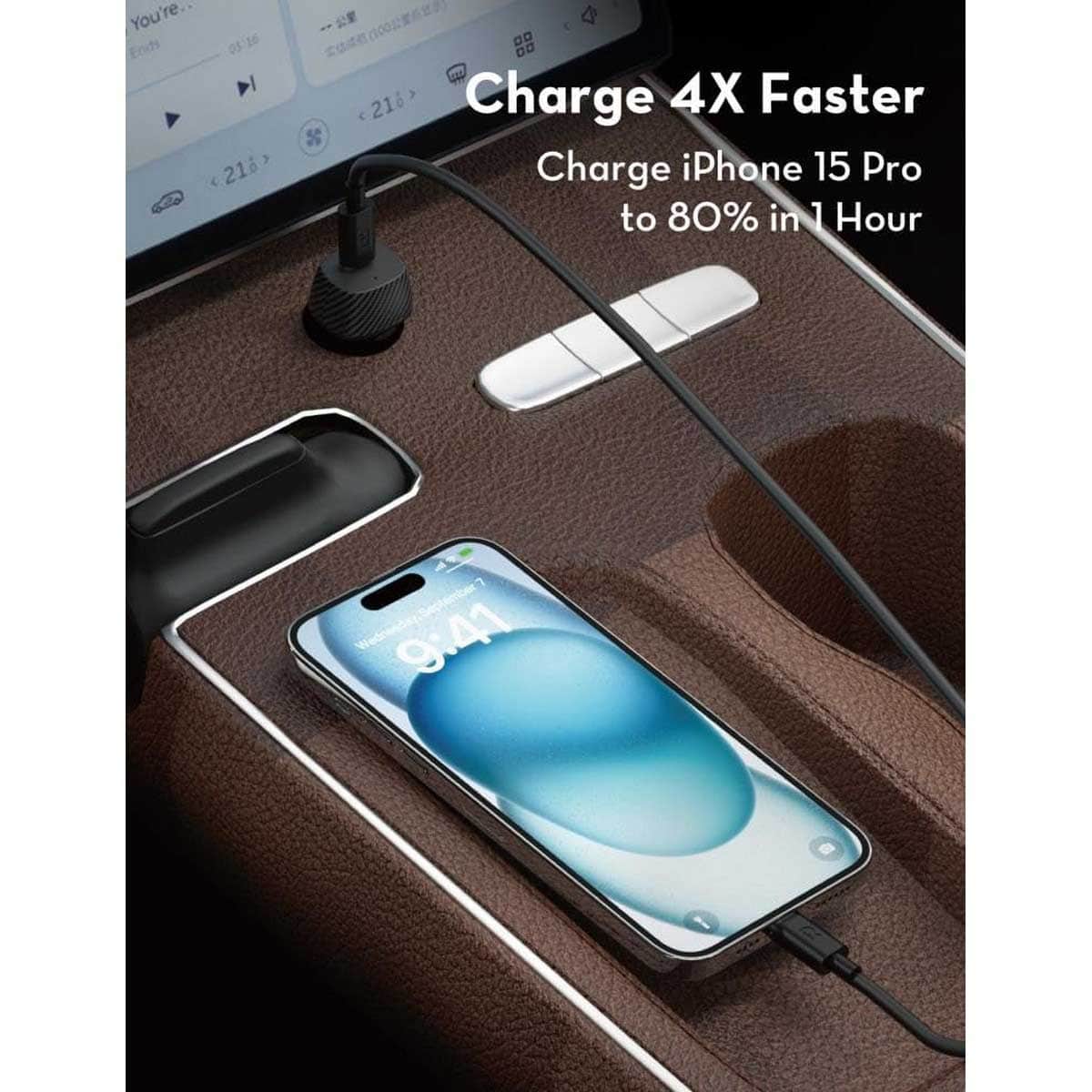 راف باور أسود بي دي بايونير شاحن سيارة 20 واط مع طقم كابل USB-C إلى USB-C