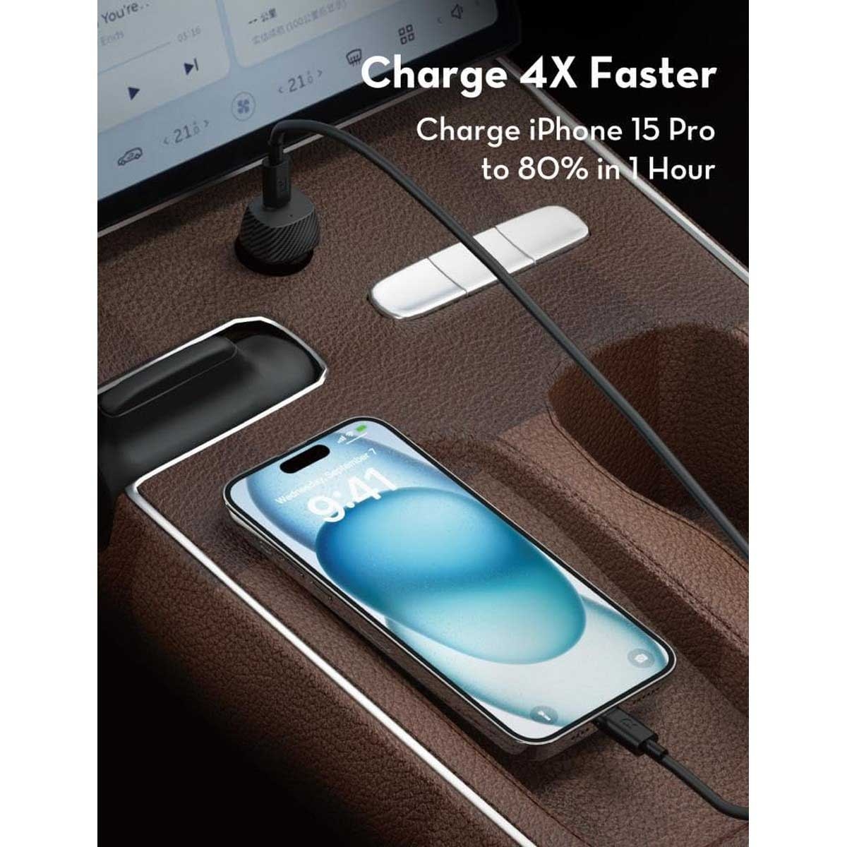 RAVPower Black PD Pioneer 20W Car Charger & USB-C to USB-C Cable Set