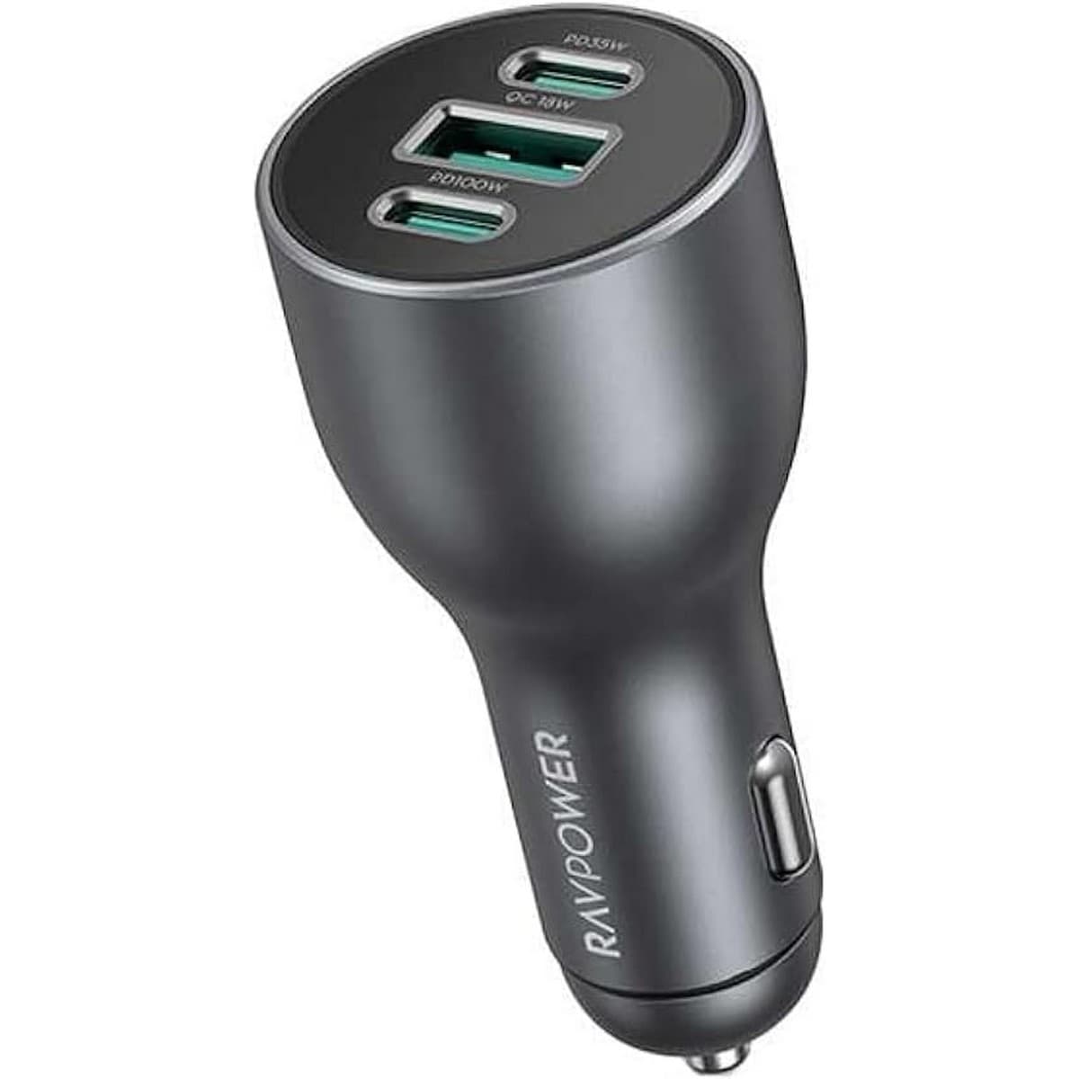 RAVPower Grey PD 100W 3-Port Car Charger