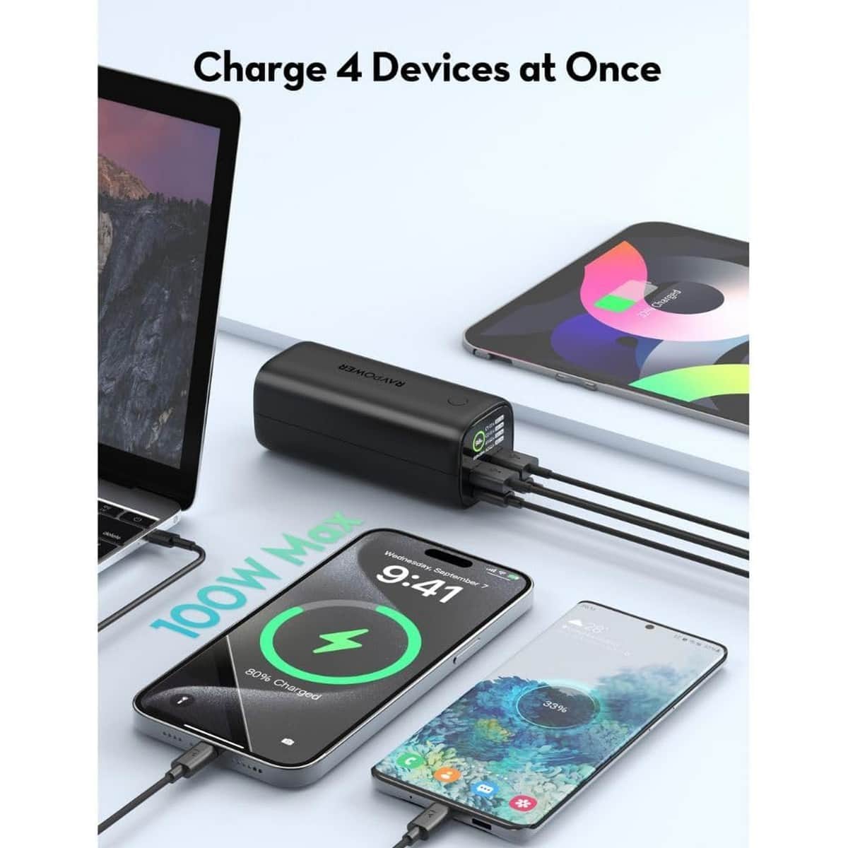 RAVPower Ultra PD Pioneer 20000mAh 100W Digital Display Power Bank
