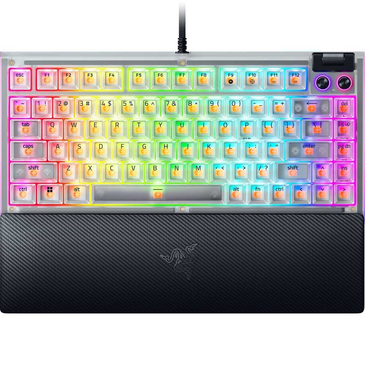 Razer Phantom White BlackWidow V4 75% Mechanical Gaming Keyboard (US Layout)