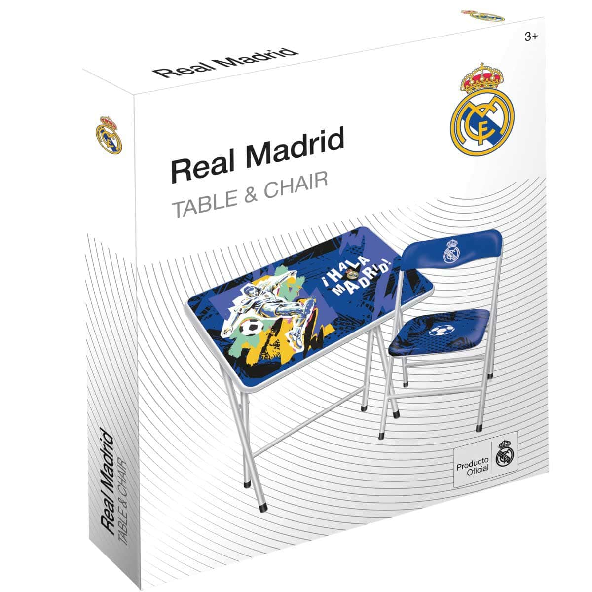 ريال مدريد هلا مدريد طقم طاولة وكرسي للجنسين، 3-4 سنوات