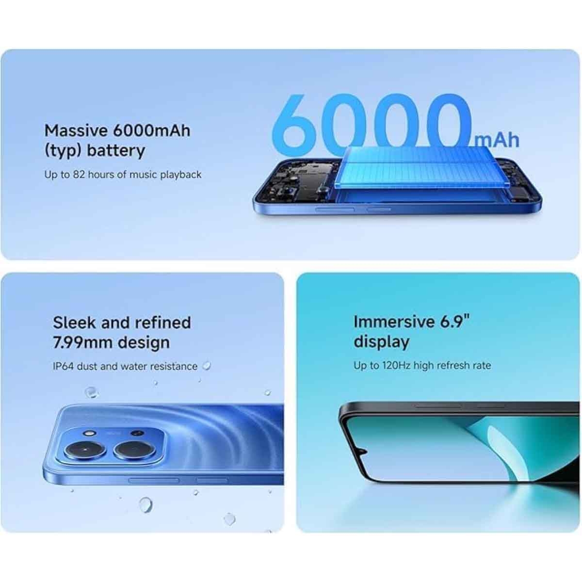 ريدمي 15C 4G جوال اندرويد (4 جيجابايت RAM، 128 جيجابايت تخزين)