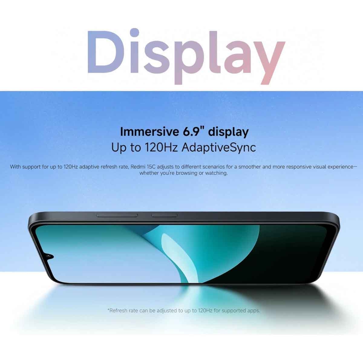 ريدمي 15C 4G جوال اندرويد (4 جيجابايت RAM، 128 جيجابايت تخزين)