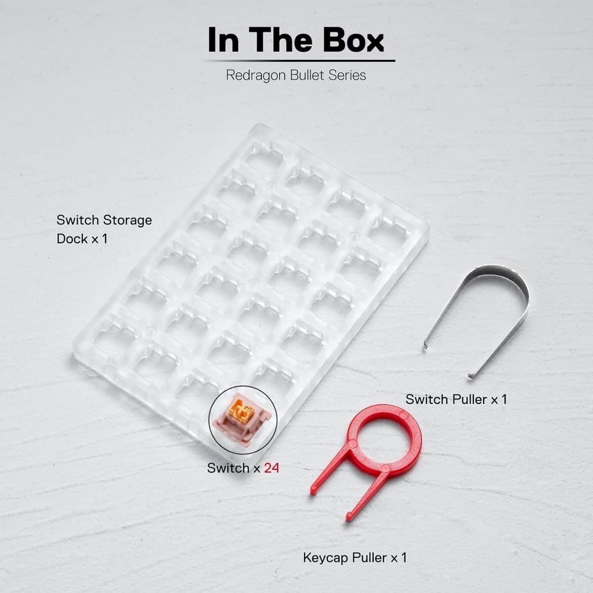 Redragon 24-Piece Bullet-QL Mechanical Keyboard Switch Set