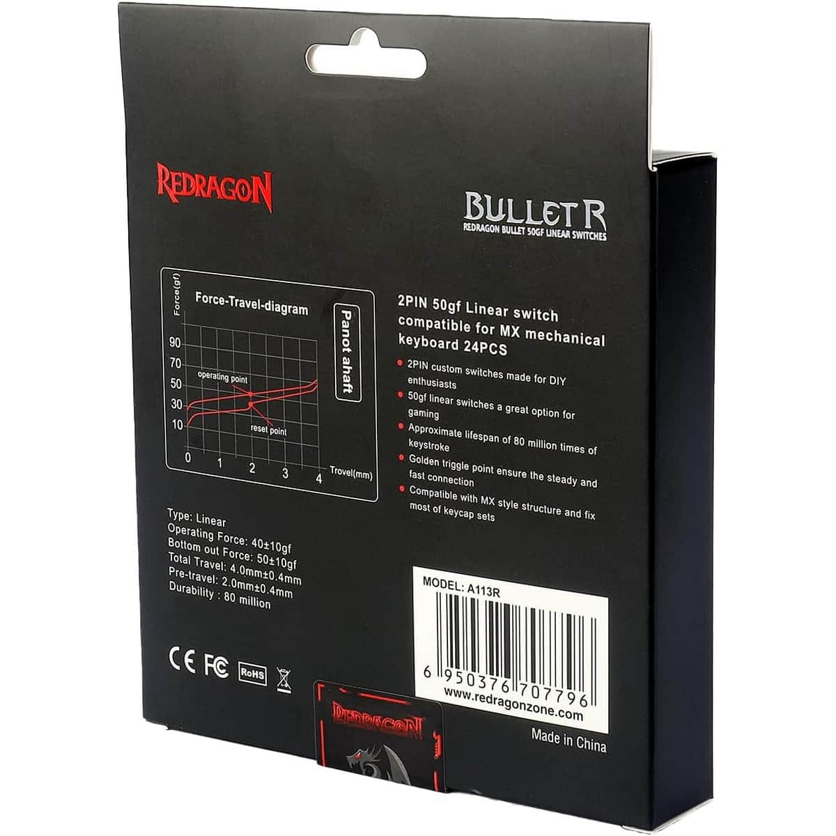 Redragon 24-Piece Bullet-R Mechanical Keyboard Switch Set
