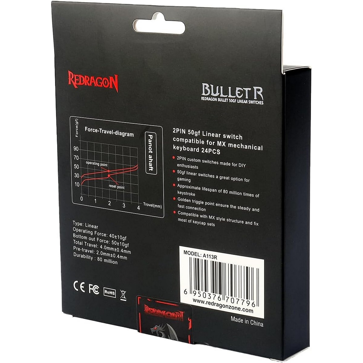 Redragon 24-Piece Bullet-R Mechanical Keyboard Switch Set