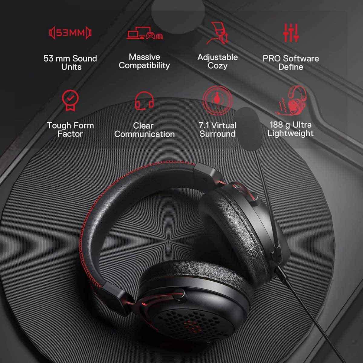 Redragon Black H386 Diomedes Wired Gaming Headset
