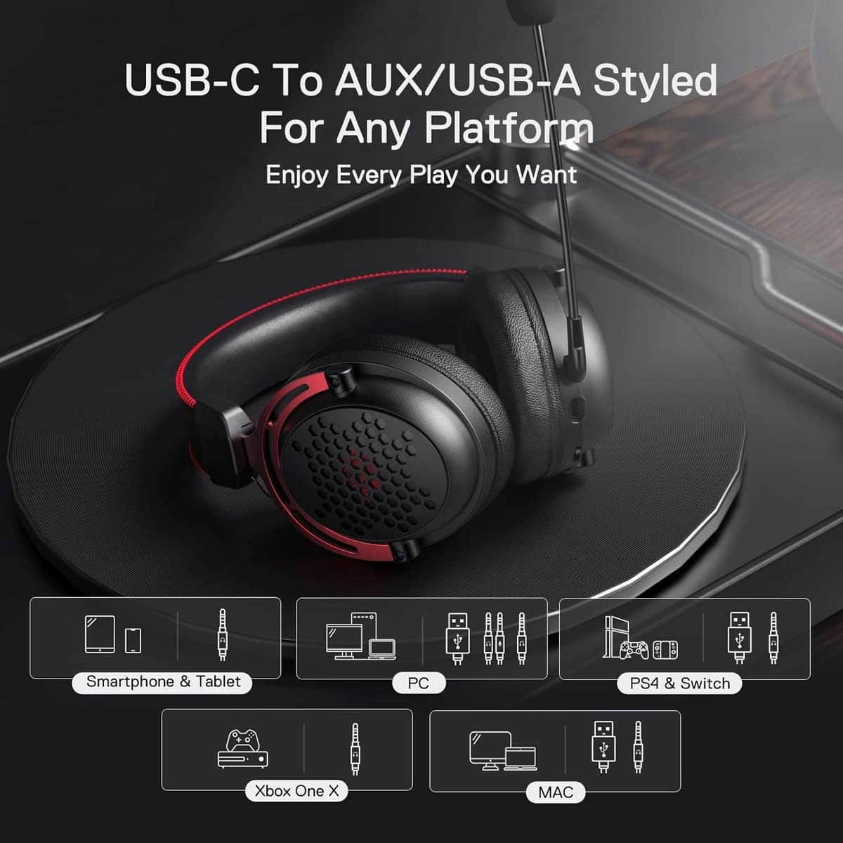 Redragon Black H386 Diomedes Wired Gaming Headset