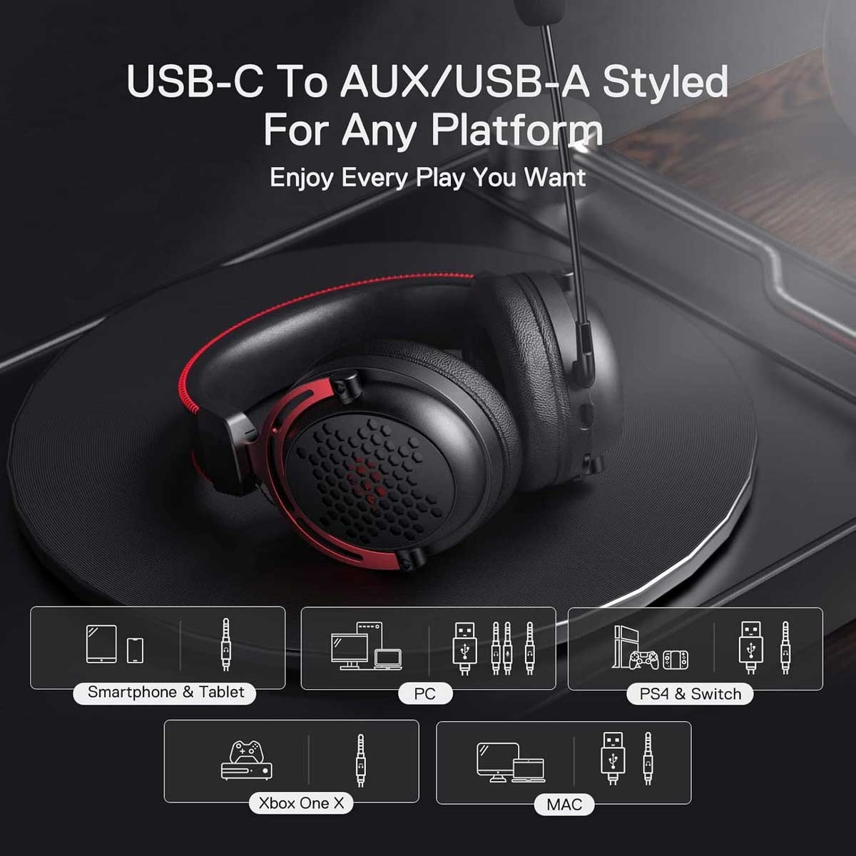 Redragon Black H386 Diomedes Wired Gaming Headset
