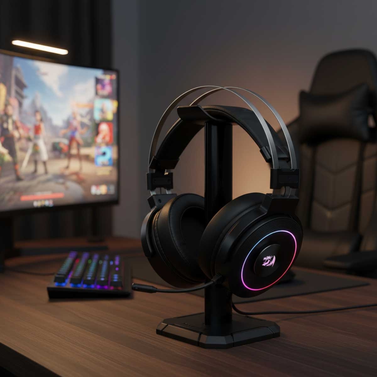 Redragon Lamia 2 USB RGB Wired Gaming Headset & Stand Set