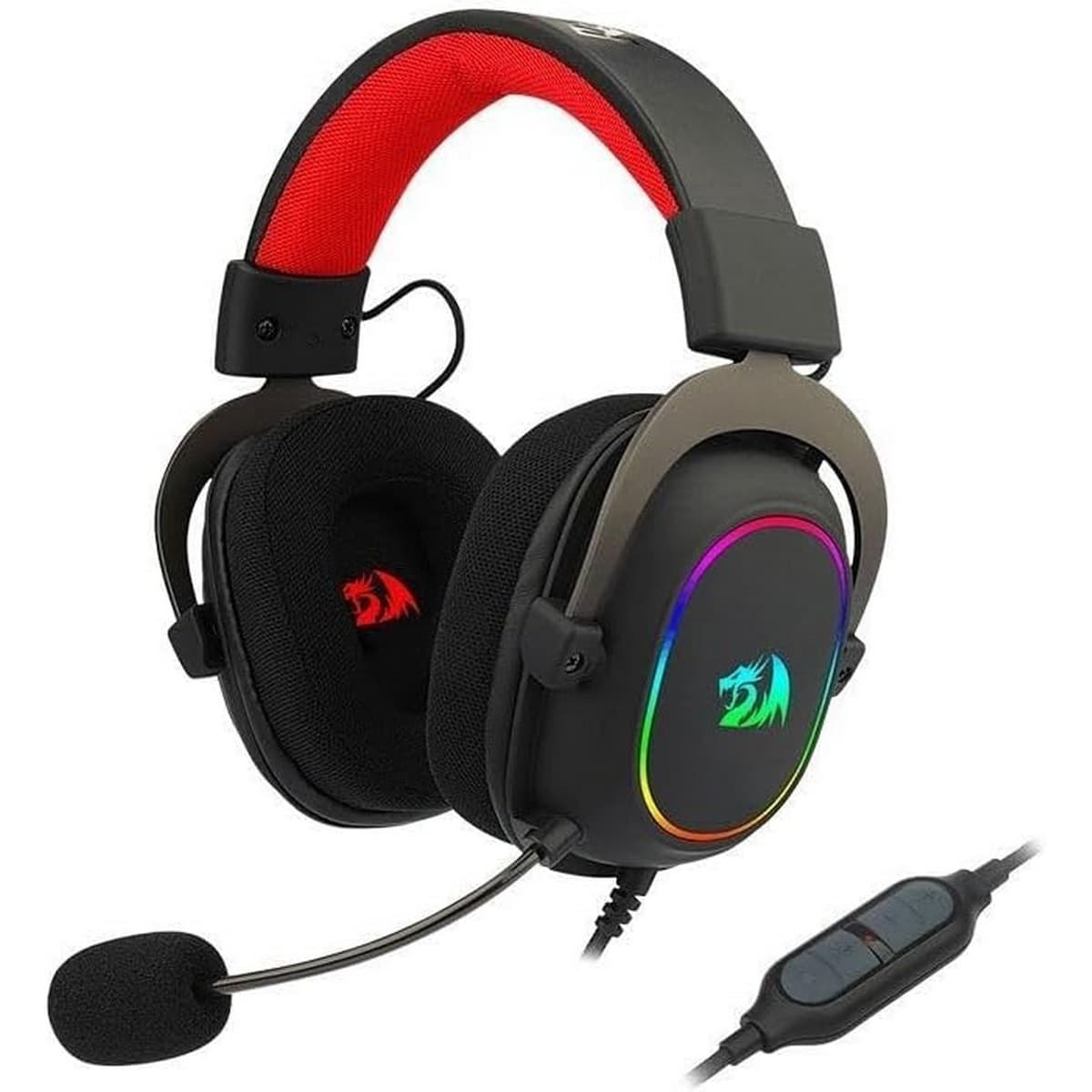 ريدراجون سماعة ألعاب Zeus X RGB سلكية باللون الأسود