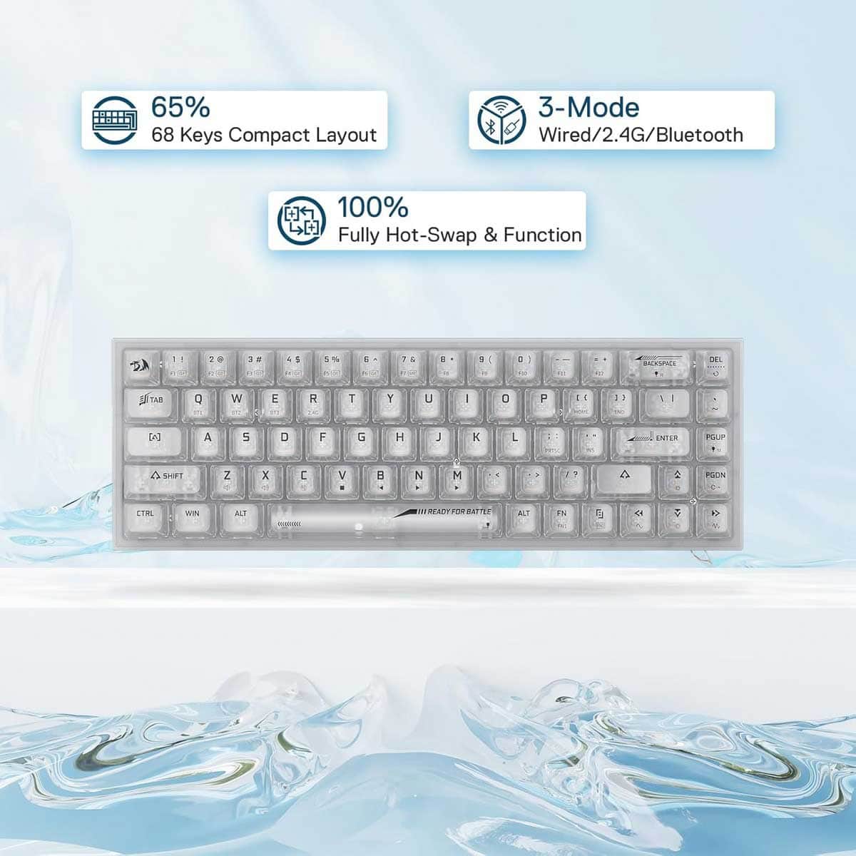Redragon Castor K631 PRO 65% RGB Wireless Gaming Keyboard