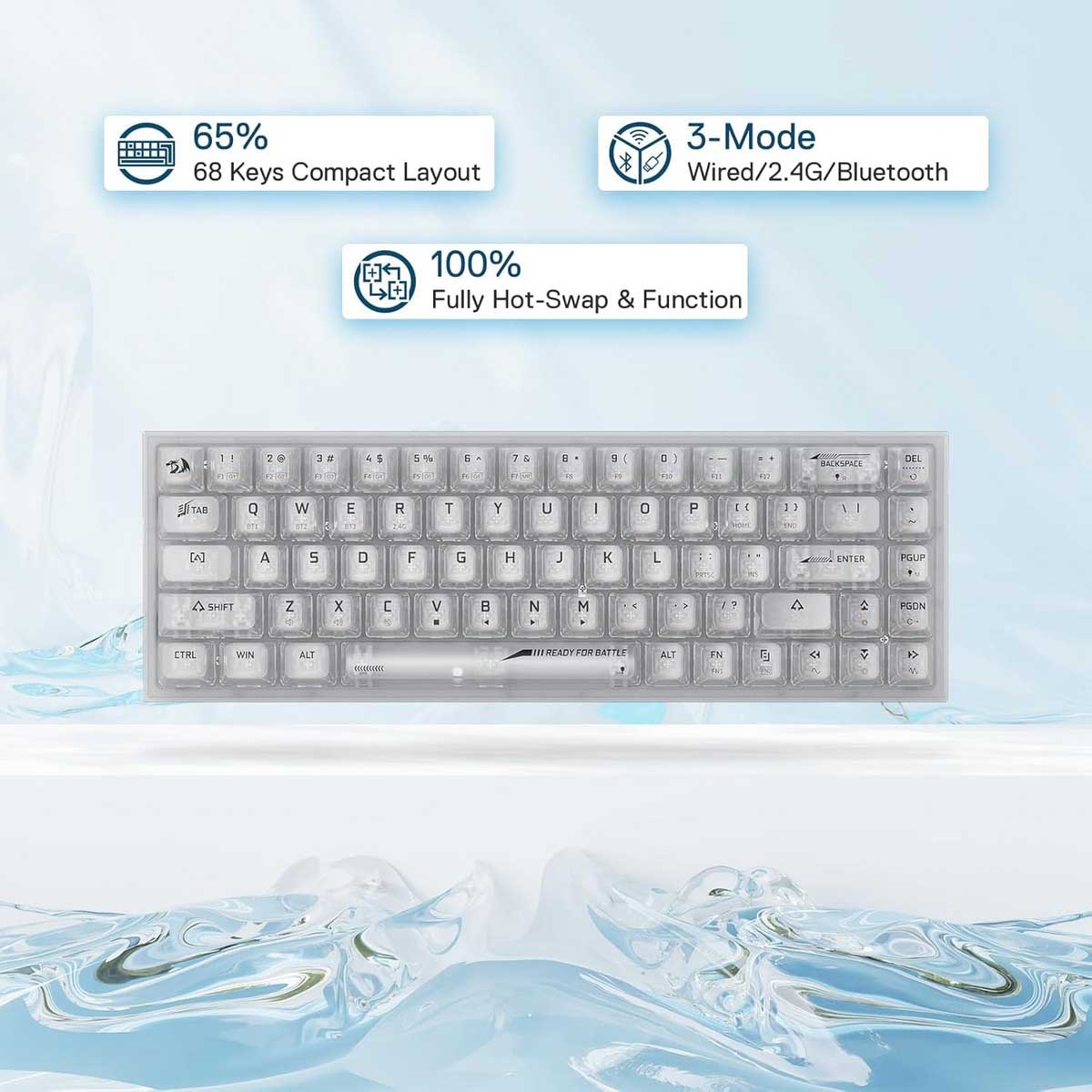 Redragon Castor K631 PRO 65% RGB Wireless Gaming Keyboard