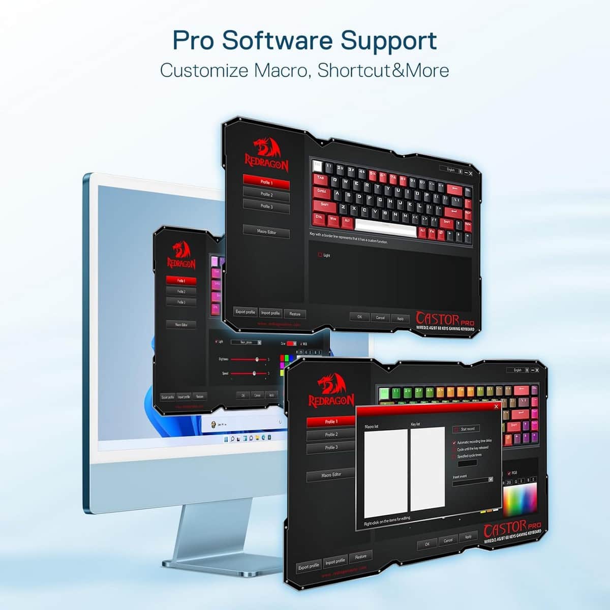 Redragon Castor K631 PRO 65% RGB Wireless Gaming Keyboard