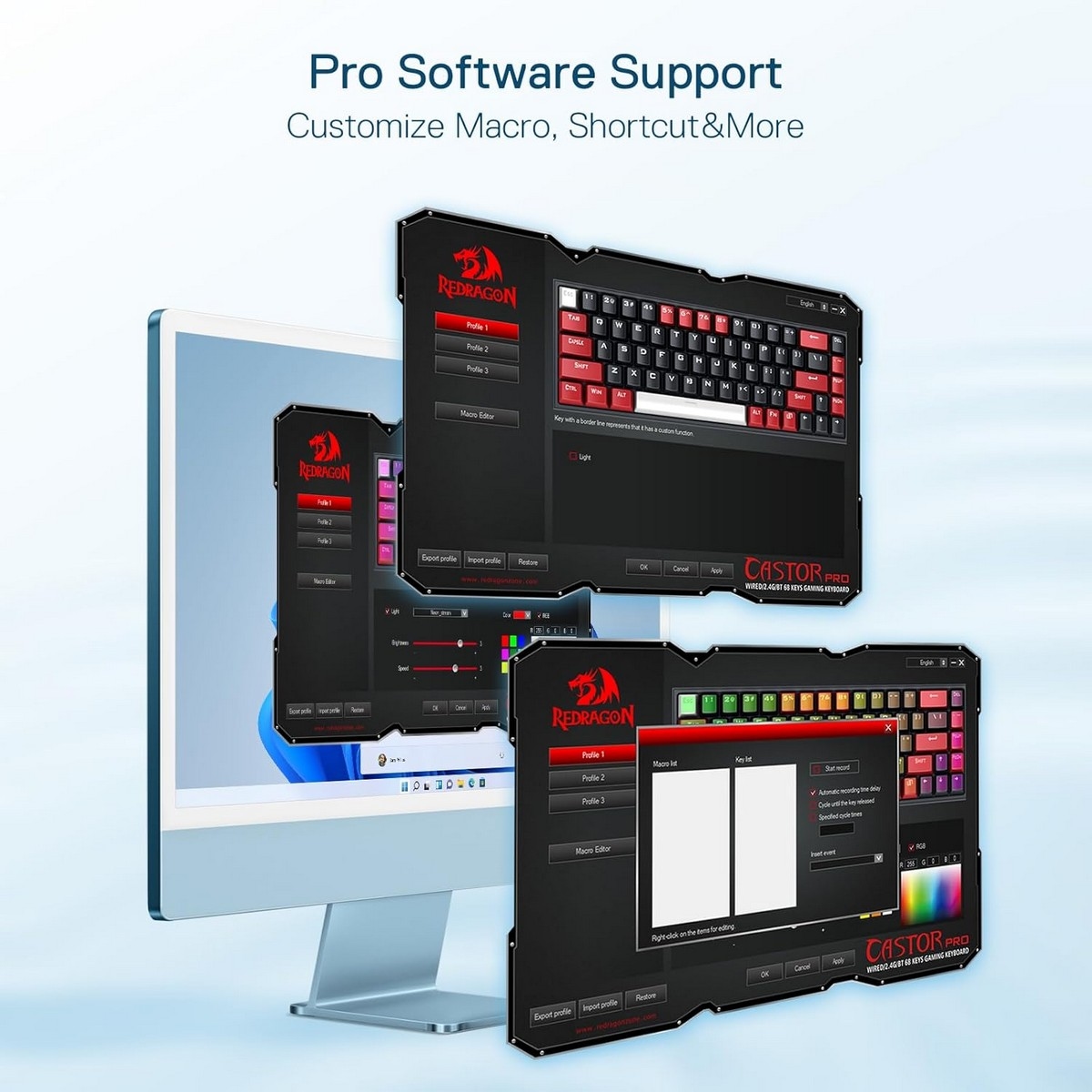 Redragon Castor K631 PRO 65% RGB Wireless Gaming Keyboard