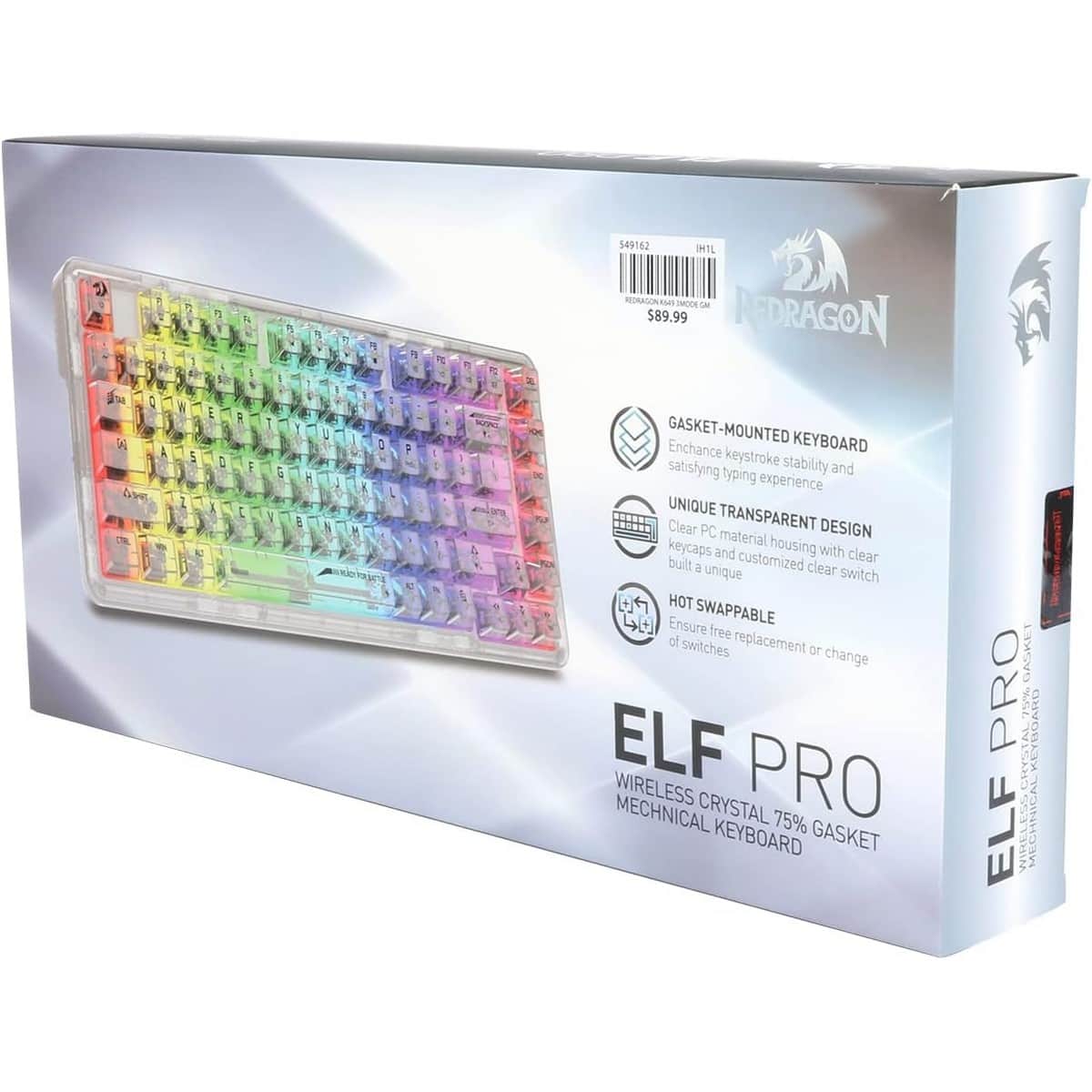 Redragon Elf Pro K649 78% 3-Mode RGB Wireless Mechanical Keyboard
