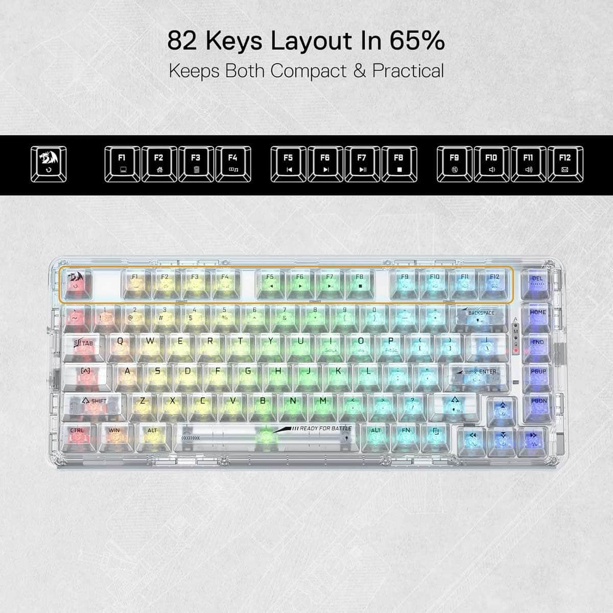 Redragon Elf Pro K649 78% 3-Mode RGB Wireless Mechanical Keyboard