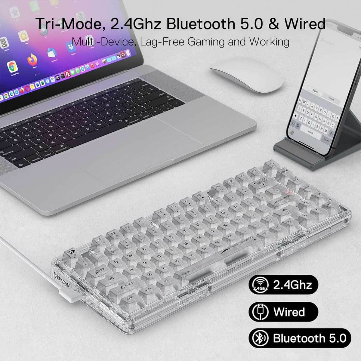 Redragon Elf Pro K649 78% 3-Mode RGB Wireless Mechanical Keyboard